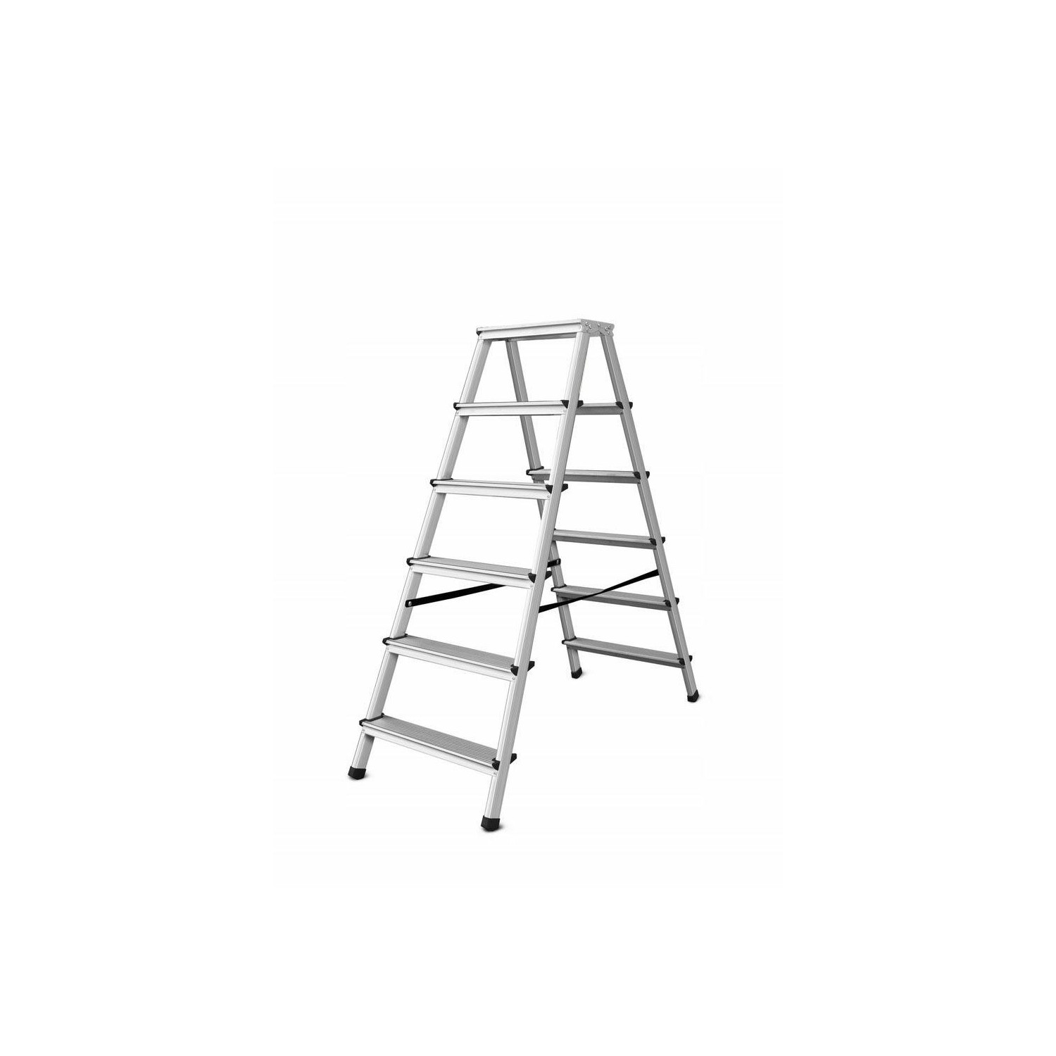 ALUMINIUM DOUBLE-SIDED STEP STOOL LADDER 2x6 125kg ALUMINIUM DOUBLE-SIDED STEP STOOL LADDER 2x6 125kg