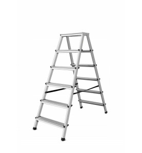 ALUMINIUM DOUBLE-SIDED STEP STOOL LADDER 2x6 125kg