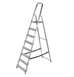 ALUMINIUM FREESTANDING STEP LADDER WITH PLATFORM 1x8 150kg