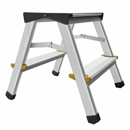 ALUMINIUM DOUBLE-SIDED STEP STOOL LADDER 2x2 150kg