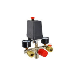AIR COMPRESSOR PRESSURE SWITCH w/ REGULATOR 230V/ 2-AIR INLET 3/4"