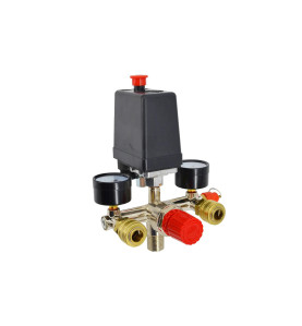 AIR COMPRESSOR PRESSURE SWITCH w/ REGULATOR 230V/ 2-AIR INLET 3/4"