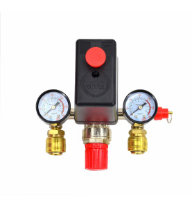 AIR COMPRESSOR PRESSURE SWITCH w/ REGULATOR 230V/ 2-AIR INLET 3/4"