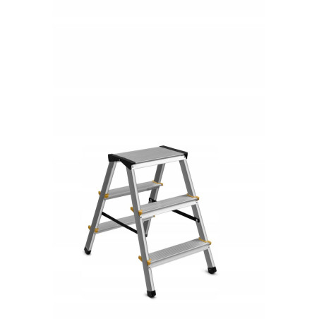 ALUMINIUM DOUBLE-SIDED STEP STOOL LADDER 2x3 150kg