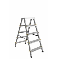 ALUMINIUM DOUBLE-SIDED STEP STOOL LADDER 2x5 150kg