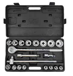 3/4" SOCKET & RATCHET WRENCH SET 19-50mm 21pcs