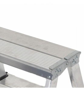 ALUMINIUM DOUBLE-SIDED STEP STOOL LADDER 2x7 125kg