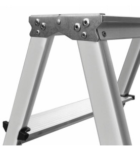 ALUMINIUM DOUBLE-SIDED STEP STOOL LADDER 2x8 125kg