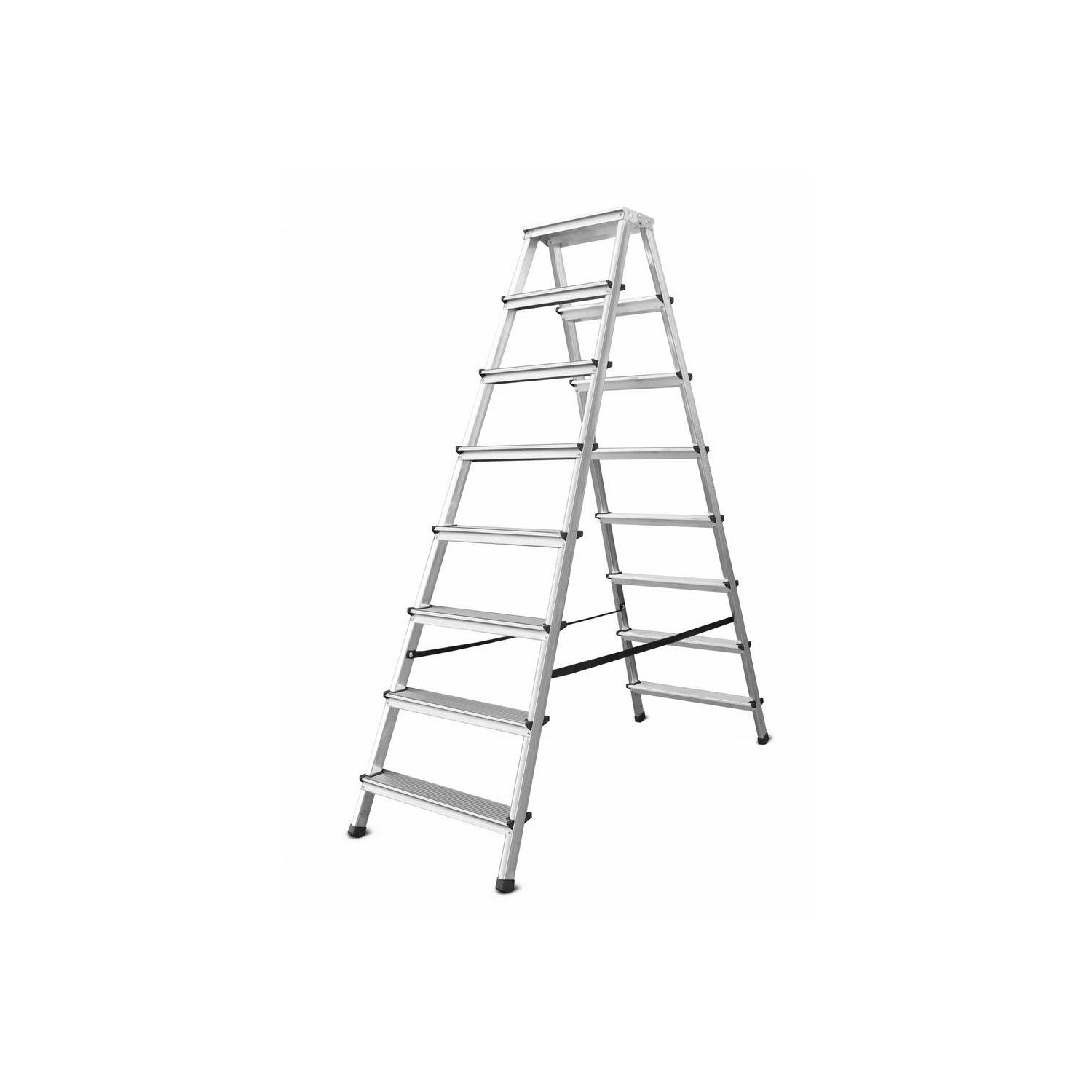 ALUMINIUM DOUBLE-SIDED STEP STOOL LADDER 2x8 125kg ALUMINIUM DOUBLE-SIDED STEP STOOL LADDER 2x8 125kg