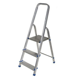 ALUMINIUM FREESTANDING STEP LADDER WITH PLATFORM 1x3 150kg 