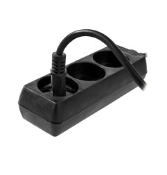 MULTI-SOCKET HOUSEHOLD EXTENSION 3-WAY*1,5m w/o E BLACK