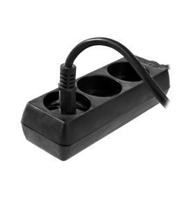 MULTI-SOCKET HOUSEHOLD EXTENSION 3-WAY*1,5m w/o E BLACK