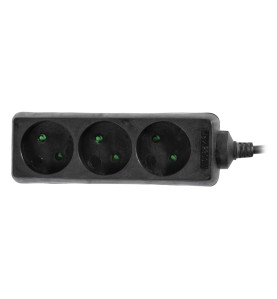 MULTI-SOCKET HOUSEHOLD EXTENSION 3-WAY*1,5m w/o E BLACK
