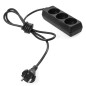 MULTI-SOCKET HOUSEHOLD EXTENSION 3-WAY*1,5m w/o E BLACK