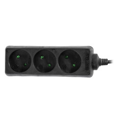 MULTI-SOCKET HOUSEHOLD EXTENSION 3-WAY*5,0m w/o E BLACK