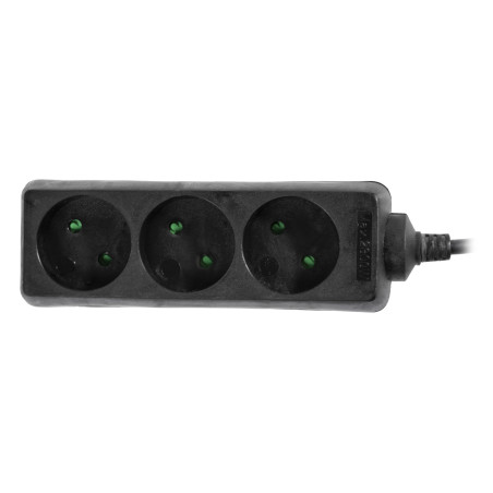 MULTI-SOCKET HOUSEHOLD EXTENSION 3-WAY*5,0m w/o E BLACK