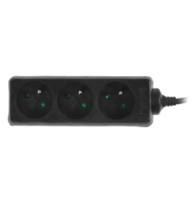 MULTI-SOCKET HOUSEHOLD EXTENSION 3-WAY*1,5m+E BLACK