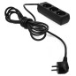MULTI-SOCKET HOUSEHOLD EXTENSION 3-WAY*1,5m+E BLACK