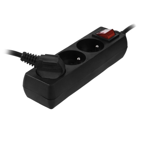 MULTI-SOCKET HOUSEHOLD EXTENSION 3-WAY*3,0m+E+P.SWITCH BLACK