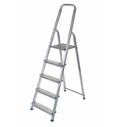 ALUMINIUM FREESTANDING STEP LADDER WITH PLATFORM 1x5 150kg 