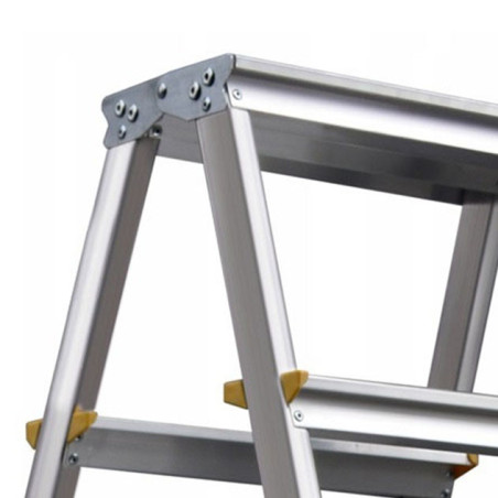 ALUMINIUM DOUBLE-SIDED STEP STOOL LADDER 2x7 150kg