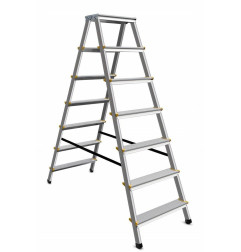 ALUMINIUM DOUBLE-SIDED STEP STOOL LADDER 2x7 150kg