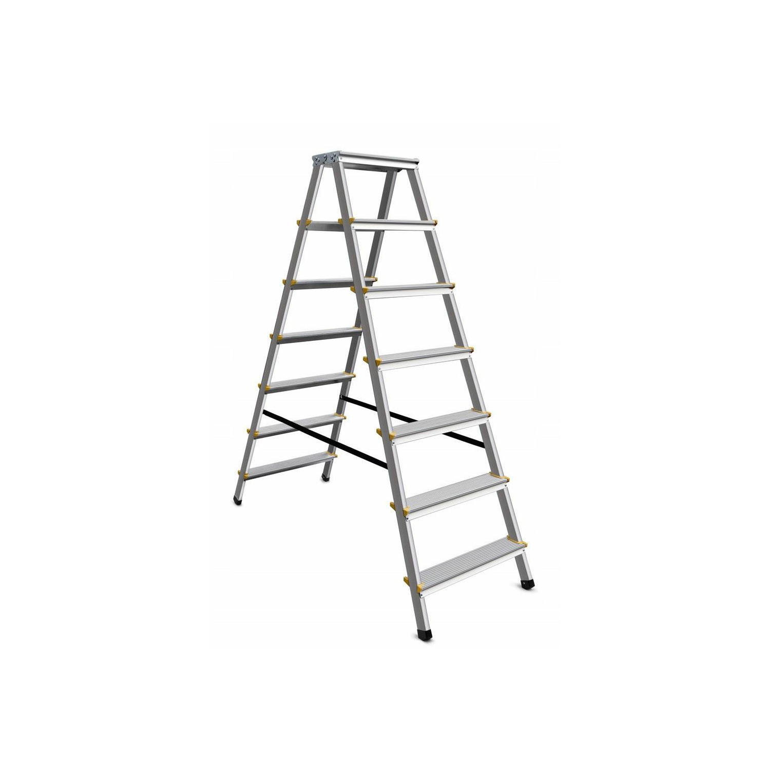 ALUMINIUM DOUBLE-SIDED STEP STOOL LADDER 2x7 150kg