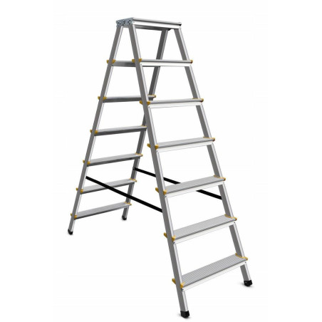 ALUMINIUM DOUBLE-SIDED STEP STOOL LADDER 2x7 150kg