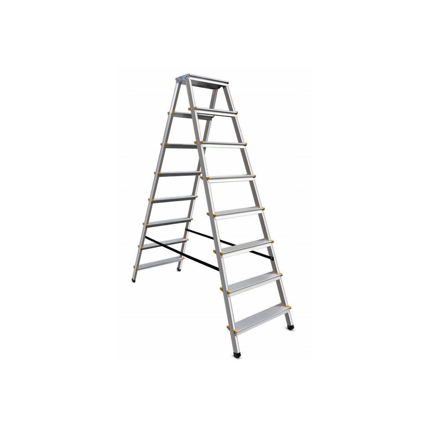 ALUMINIUM DOUBLE-SIDED STEP STOOL LADDER 2x8 150kg