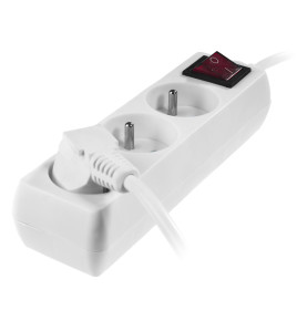 PRZEDŁUŻACZ DOMOWY BIAŁY 3 GNIAZDA 5,0m Z UZIEMIENIEM, WYŁĄCZNIK