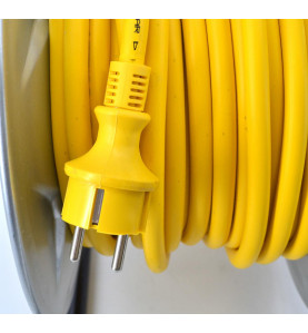 PRZEDŁUŻACZ BĘBEN METALOWY ŻÓŁTY HEAVY DUTY 30m 3x1,5 mm 16A / 3680W / IP44 NEOPREN