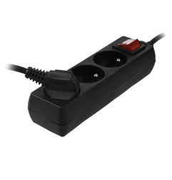 MULTI-SOCKET HOUSEHOLD EXTENSION 3-WAY*5,0m+E+P.SWITCH BLACK