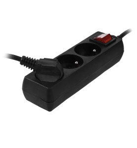 MULTI-SOCKET HOUSEHOLD EXTENSION 3-WAY*5,0m+E+P.SWITCH BLACK