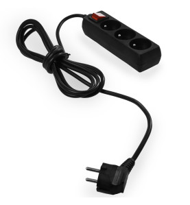 MULTI-SOCKET HOUSEHOLD EXTENSION 3-WAY*5,0m+E+P.SWITCH BLACK