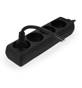 PRZEDŁUŻACZ DOMOWY CZARNY BEZ UZIEMIENIA 4 - GNIAZDA 5,0m