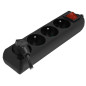 MULTI-SOCKET HOUSEHOLD EXTENSION 4-WAY*3,0m+E+P.SWITCH BLACK