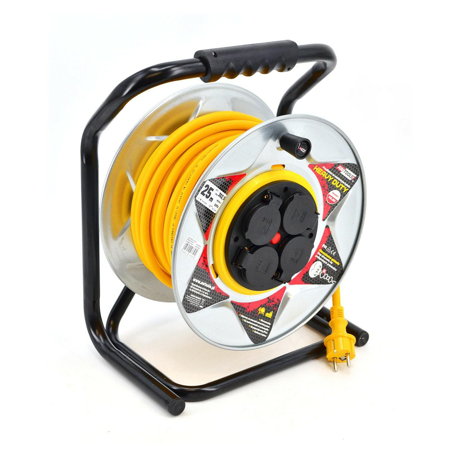 INDUSTRIAL CABLE REEL ON METAL DRUM 30m 3x2,5mm 