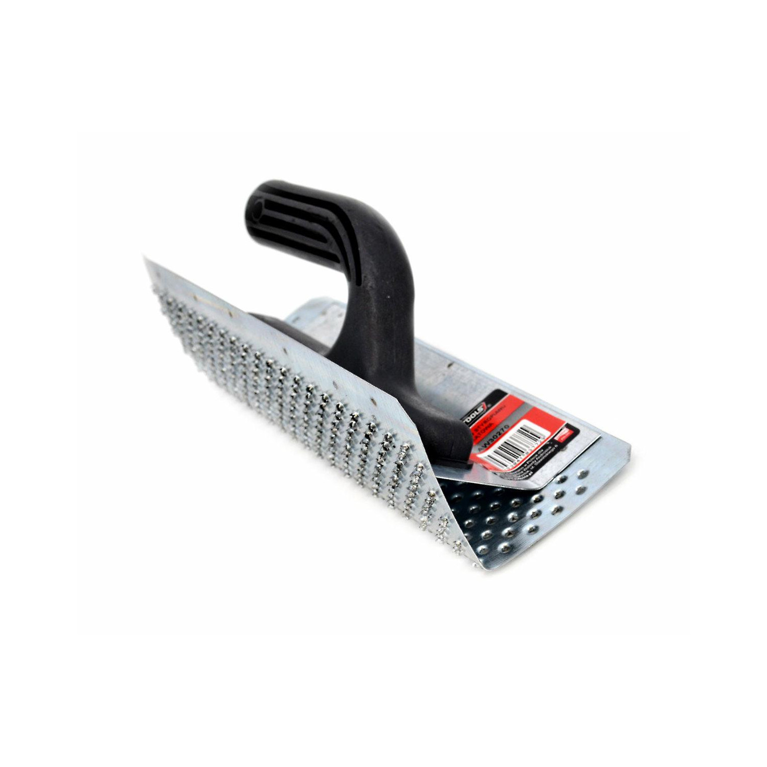 GALVANIZED STEEL SHEET CORNER RASPING FLOAT 270mm/ OPEN PVC HANDLE