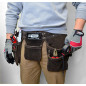 SUEDE LEATHER DOUBLE TOOL BELT w/ 11-POCKETS BLACK LINE