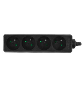 MULTI-SOCKET HOUSEHOLD EXTENSION 4-WAY*3,0m+E BLACK