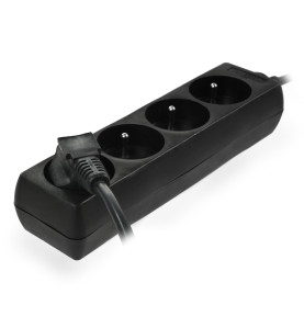 MULTI-SOCKET HOUSEHOLD EXTENSION 4-WAY*5,0m+E BLACK
