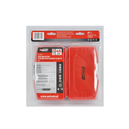SCREWDRIVER BIT SET w/ MAGNETIC HOLDER 45pcs S2