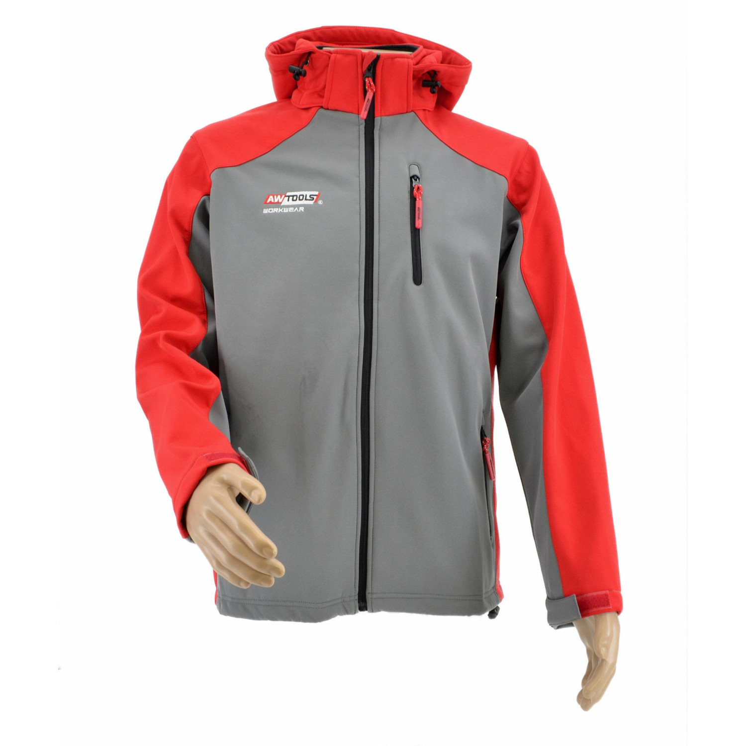 WORK SOFTSHELL JACKET T4 RED-GREY/ M