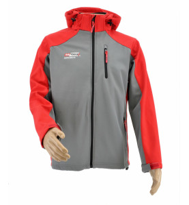 KURTKA SOFTSHELL BLUZA T4/ CZERWONO-SZARA/ M