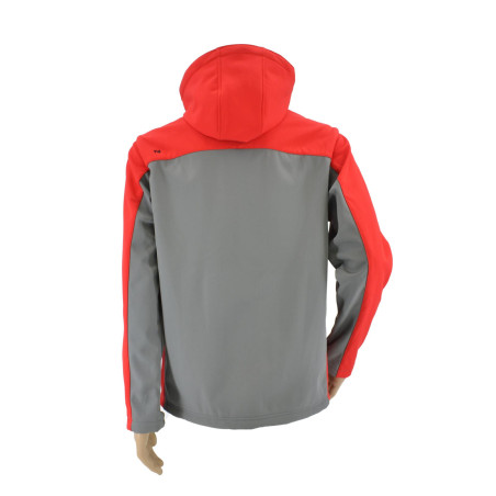 WORK SOFTSHELL JACKET T4 RED-GREY/ M