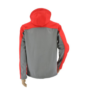 WORK SOFTSHELL JACKET T4 RED-GREY/ M