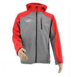 WORK SOFTSHELL JACKET T4 RED-GREY/ L