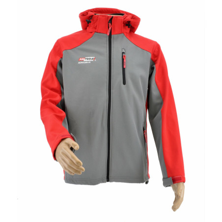 KURTKA SOFTSHELL BLUZA T4/ CZERWONO-SZARA/ XL