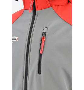 KURTKA SOFTSHELL BLUZA T4/ CZERWONO-SZARA/ XL