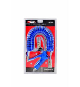 AIR BLOW GUN w/ SPIRAL HOSE & T-QUICK COUPLING